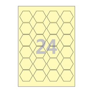 48 x 41.57 (mm) 육각형 SL126Y 연노란색 모조지