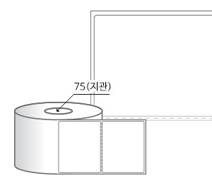 RL9073DT 라벨크기: 90 x 73 (mm) , 지관: 75mm [2,000라벨/Roll]