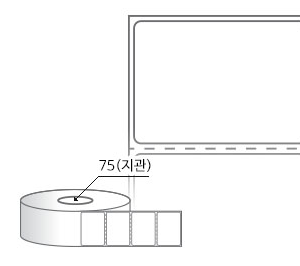 RL5035DT 라벨크기: 50 x 35 (mm) , 지관: 75mm [3,000라벨/Roll]