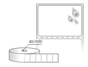 RS4025PPDT 흰색(방수) PP 감열지, 40 x 25 (mm), 지관: 40mm [1,000라벨/Roll]
