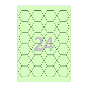 48 x 41.57 (mm) 육각형 SL126G 연녹색 모조지