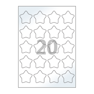 45 x 45 (mm) 둥근별 SL111LG 흰색 광택 아트지