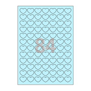 25 x 20 (mm) 하트 SL100B 하늘색 모조지