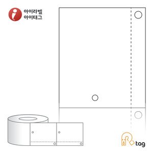 TRLH5070TK (75지관), 흰색 방수 타이벡, 50 x 70 (mm) - 리본 필요  [1,000라벨/Roll]