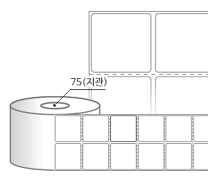 RL045035DT 라벨크기: 45 x 35 , 지관: 75mm [8,000라벨/Roll]