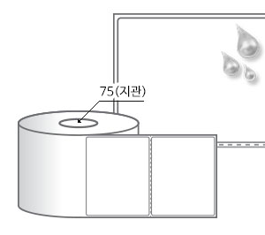 RL10080PPDT, 흰색(방수) PP 감열지, 100 x 80 (mm), 지관: 75mm [1,000라벨/Roll]