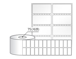 RL045022LG(아트지) 라벨크기: 45 x 22 (mm), 지관: 75mm [12,000라벨/Roll]