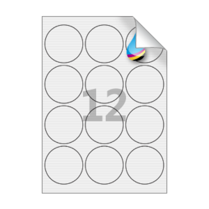 Φ63.7 (mm) 원형 FR534 흰색 패브릭 시치미 잉크젯