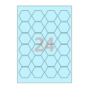 48 x 41.57 (mm) 육각형 SL126B 하늘색 모조지