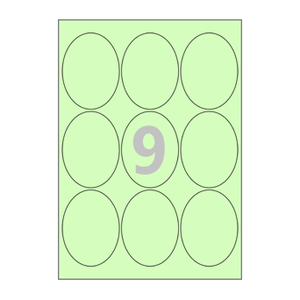 65 x 87 (mm) 타원형 OL509G 연녹색 모조지