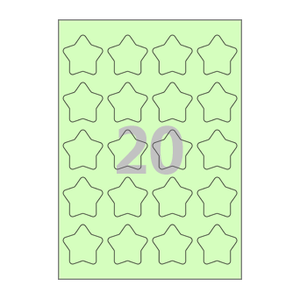 45 x 45 (mm) 둥근별 SL111G 연녹색 모조지