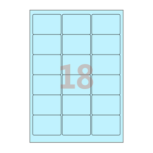 63.5 x 45 (mm) CL836B 하늘색 모조지