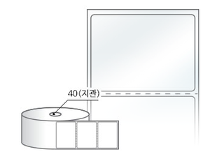 RS6044LT, 투명(방수) PET, 60 x 44 (mm) , 지관: 40mm [1500라벨/Roll]