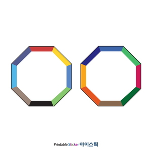 STA128D001CJLG, 흰색 고광택 잉크젯, 46 x 46 (mm) 팔각형, 잉크젯 프린터 전용