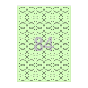 30 x 18 (mm) 타원형 OL584G 연녹색 모조지