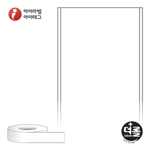 RL40F100DT (75지관), 흰색 감열라벨, 40mm x 100M, Direct Thermal - 리본 불필요 [100M / Roll]