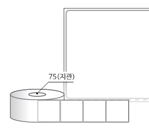 RL6061DT 라벨크기: 60 x 61 (mm) , 지관: 75mm [2,000라벨/Roll]