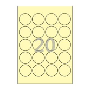 45 (mm) 원형 CL520Y 연노란색 모조지