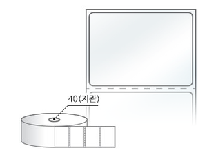 RS5035LT, 투명(방수) PET, 50 x 35 (mm) , 지관: 40mm [1500라벨/Roll]