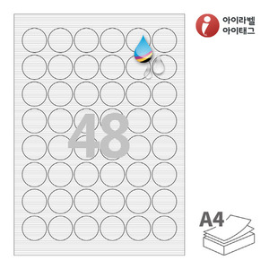FR586WJ, 흰색 패브릭 방수 잉크젯, Φ30 (mm) 원형