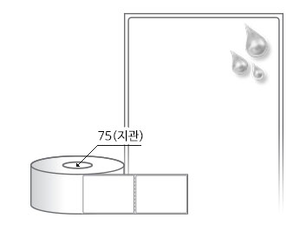 RL6080PPDT 흰색(방수) PP 감열지, 60 x 80 (mm), 지관: 75mm [1,000라벨/Roll]