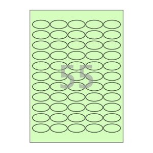 38 x 19 (mm) 타원형 OL555G 연녹색 모조지