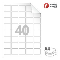 RV858, 흰색 모조 시치미, 37 x 32 (mm)
