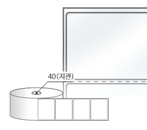RS6048LT, 투명(방수) PET, 60 x 48 (mm) , 지관: 40mm [1000라벨/Roll]