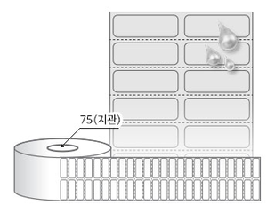 RL030010SP 은색(방수) PP, 30 x 10 (mm) , 지관: 75mm  [24,000라벨/Roll]