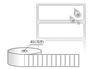 RS5518PPDT 흰색(방수) PP 감열지, 55 x 18 (mm), 지관: 40mm [1,500라벨/Roll]