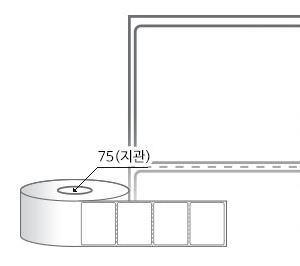 RL6048DT 라벨크기: 60 x 48 (mm) , 지관: 75mm [2,000라벨/Roll]