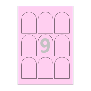 57 x 80 (mm) 아치형 SL159P 분홍색 모조지