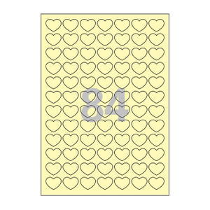 25 x 20 (mm) 하트 SL100Y 연노란색 모조지