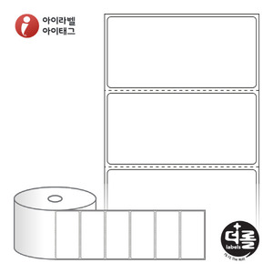 RJ8040 (40지관), 흰색 모조 잉크젯, 80 x 40 (mm) [750라벨/Roll]