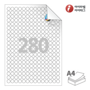 RV680WU, 흰색 무광 방수 시치미 잉크젯, Φ12 (mm) 원형