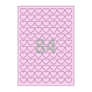 25 x 20 (mm) 하트 SL100P 분홍색 모조지