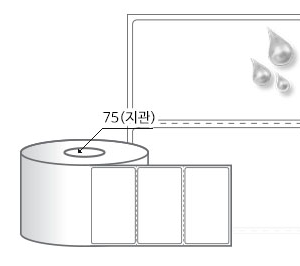 RL9554PPDT 흰색(방수) PP 감열지, 95 x 54 (mm), 지관: 75mm [2,000라벨/Roll]