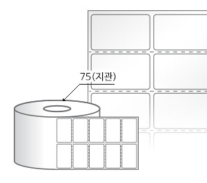 RL045027LG(아트지) 라벨크기: 45 x 27 (mm) , 지관: 75mm [8,000라벨/Roll]