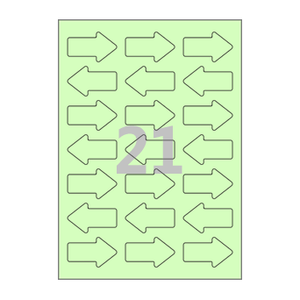 56 x 34 (mm) 화살표 SL108G 연녹색 모조지