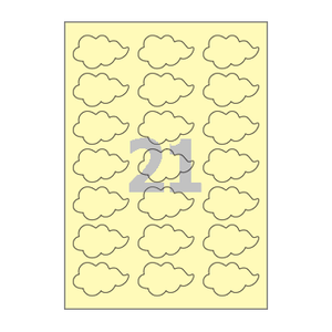 57 x 34 (mm) 구름 SL109Y 연노란색 모조지