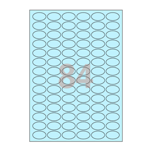 30 x 18 (mm) 타원형 OL584B 하늘색 모조지